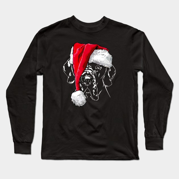 Santa Great Dane Christmas dog gift Long Sleeve T-Shirt by wilsigns